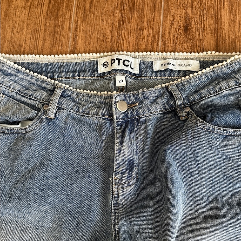 PTCL Blue Denim Jeans special trimmed with pearls - Picture 4 of 10